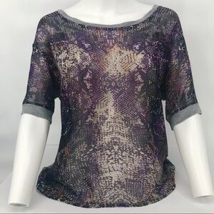 Snake Print Chiffon Front Tee